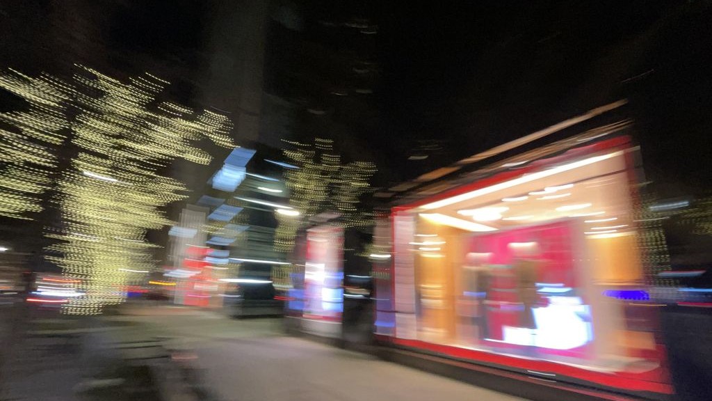 Street-level low light example from Downtown Chicago Loop River North, cropped to show the local street context.