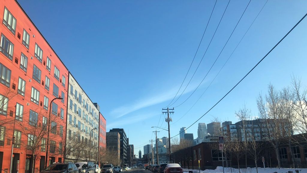 Street-level daytime example from Downtown Minneapolis North Loop, cropped to show the local street context.