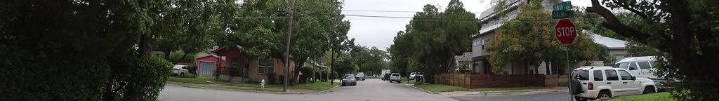 Street-level low light example from East Austin, cropped to the local street backdrop.