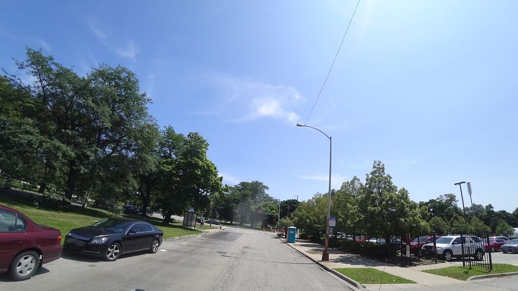 Street-level daytime example from Hyde Park South Side Chicago, cropped to show the local street context.
